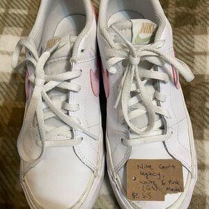 Nike Court Legacy White and Pink Shoes